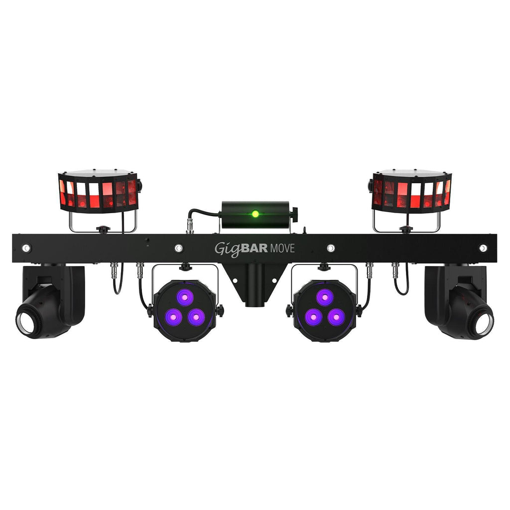 2x Chauvet DJ GigBar Move 5-in-1 Ultimate Effect Light Systems with DMX Controller &amp; Fog Machine Package