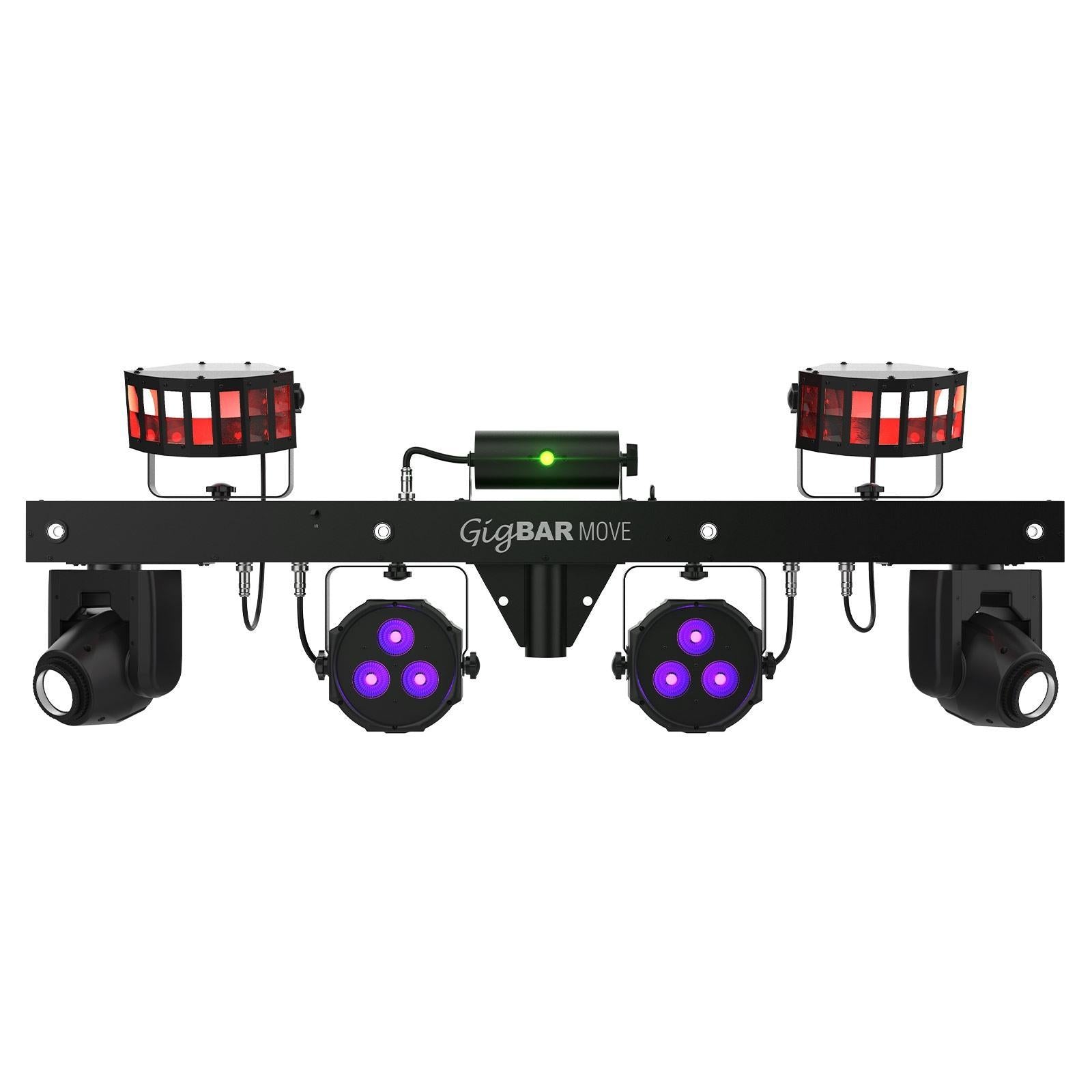 2x Chauvet DJ GigBar Move 5-in-1 Ultimate Effect Light Systems with DMX Controller &amp; Fog Machine Package