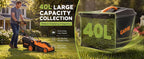 Cordless Lawn Mower, 17-Inch Battery Powered Electric Push Mower, 2-in-1 Mulching &amp; Bagging, 6 Cutting Heights, 40L Grass Bag, Lightweight Walk-Behind Mower for Small to Medium Yards, Orange