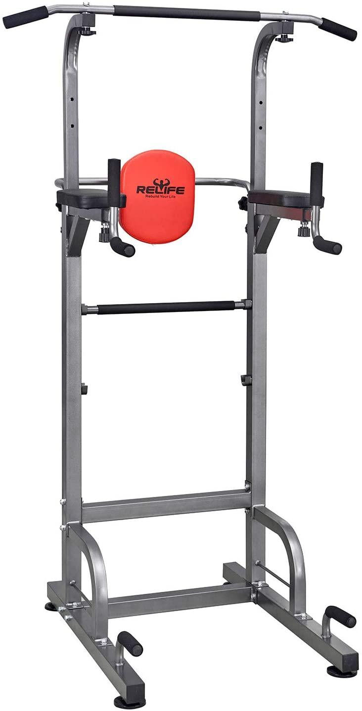 Power Tower Workout Dip Station for Home Gym Strength Training Fitness Equipment Newer Version