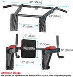 ONETWOFIT Multifunctional Wall Mounted Pull Up Bar Power Tower Set Chin Up Station Home Gym Workout Strength Training Equipment Fitness Dip Stand Supports to 330 Lbs