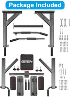 ONETWOFIT Multifunctional Wall Mounted Pull Up Bar Power Tower Set Chin Up Station Home Gym Workout Strength Training Equipment Fitness Dip Stand Supports to 330 Lbs