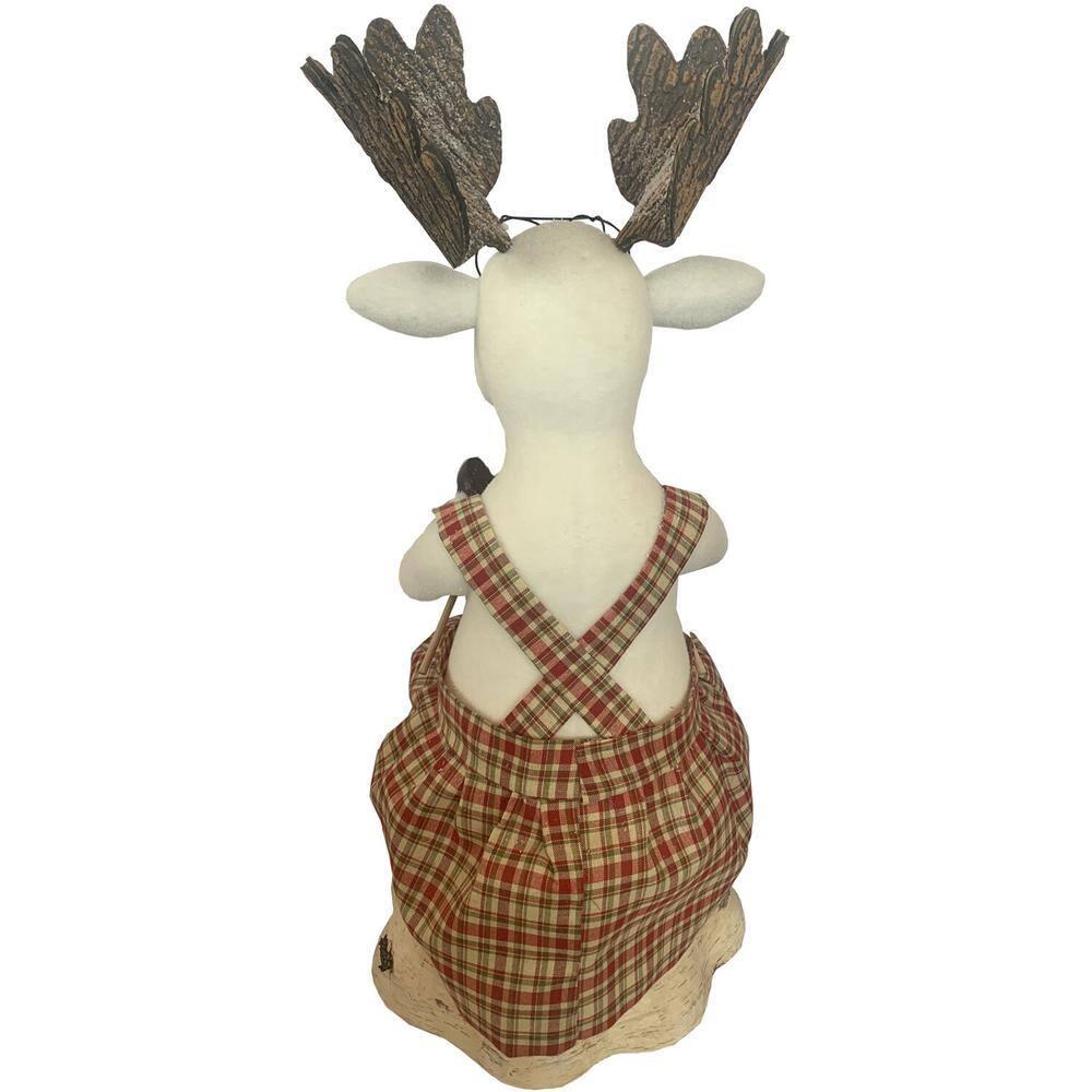 32 in. Christmas Mr. and Mrs. Moose on Stump