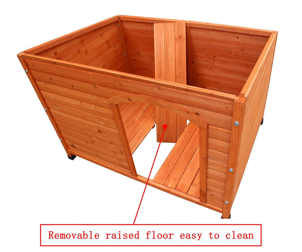 HiCaptain Waterproof Wooden Pet House Deluxe Solid Cedar Dog Kennel Universal Fits for Small Medium LarAnimals