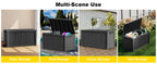 200 Gallon Outdoor Deck Box, Lockable Waterproof Outdoor StoraBoxes For Garden Tools,Indoor Cushions,Accessories Outside StoraResin Weatherproof Container(Black)