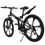 Wjhwsx Follure 2023 26 In. Mountain Bikes Carbon Steel 21 Speed Bicycle Full Suspension, Bikes for Men and Women, Black