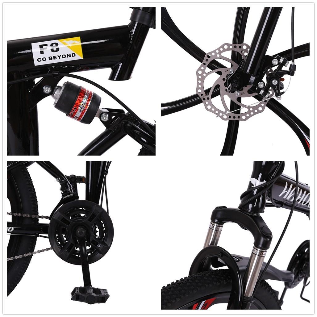 Black Friday Deals! LEBONYARD 26 Inch Mountain Bike With 21 Speed Dual Disc Brakes Full Suspension Non-slip, Black