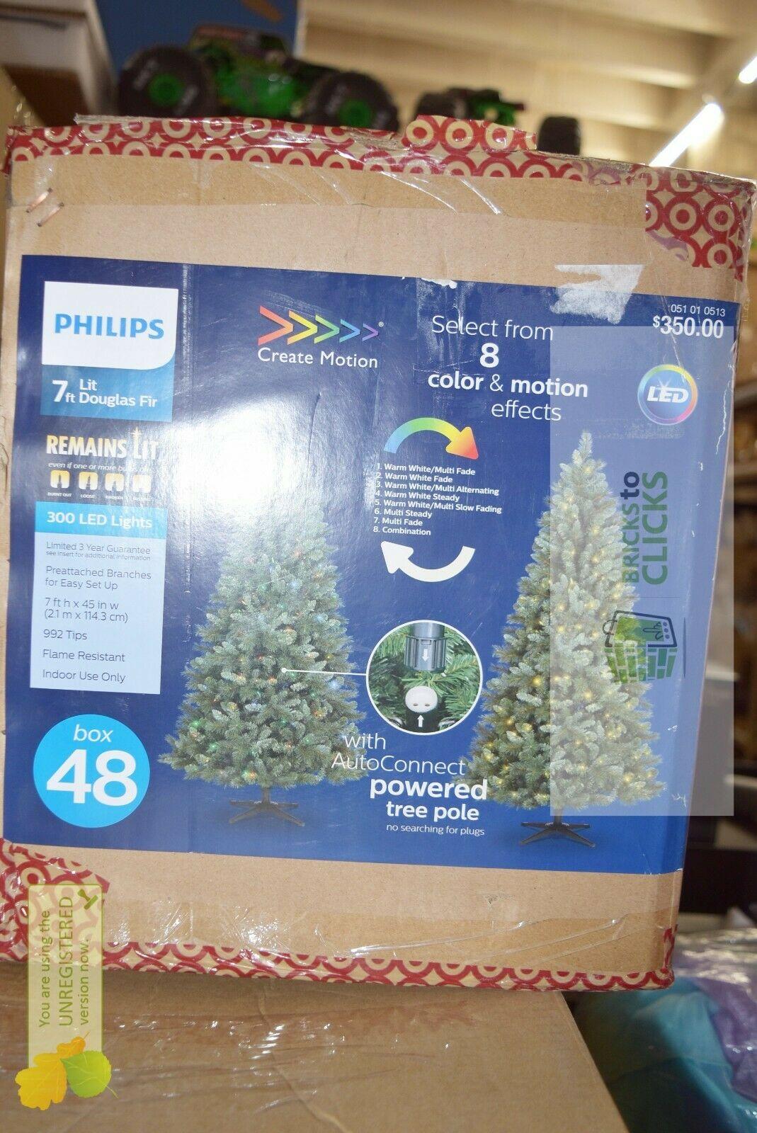 Philips 7' Pre-lit Artificial Christmas Tree Douglas Fir Auto Connect #48