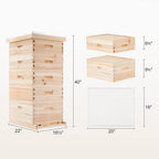 co-z 5 layer bee hive, beehive for honey, bee box beekeeping supplies, hive kit for starter beekeeper (no frames)