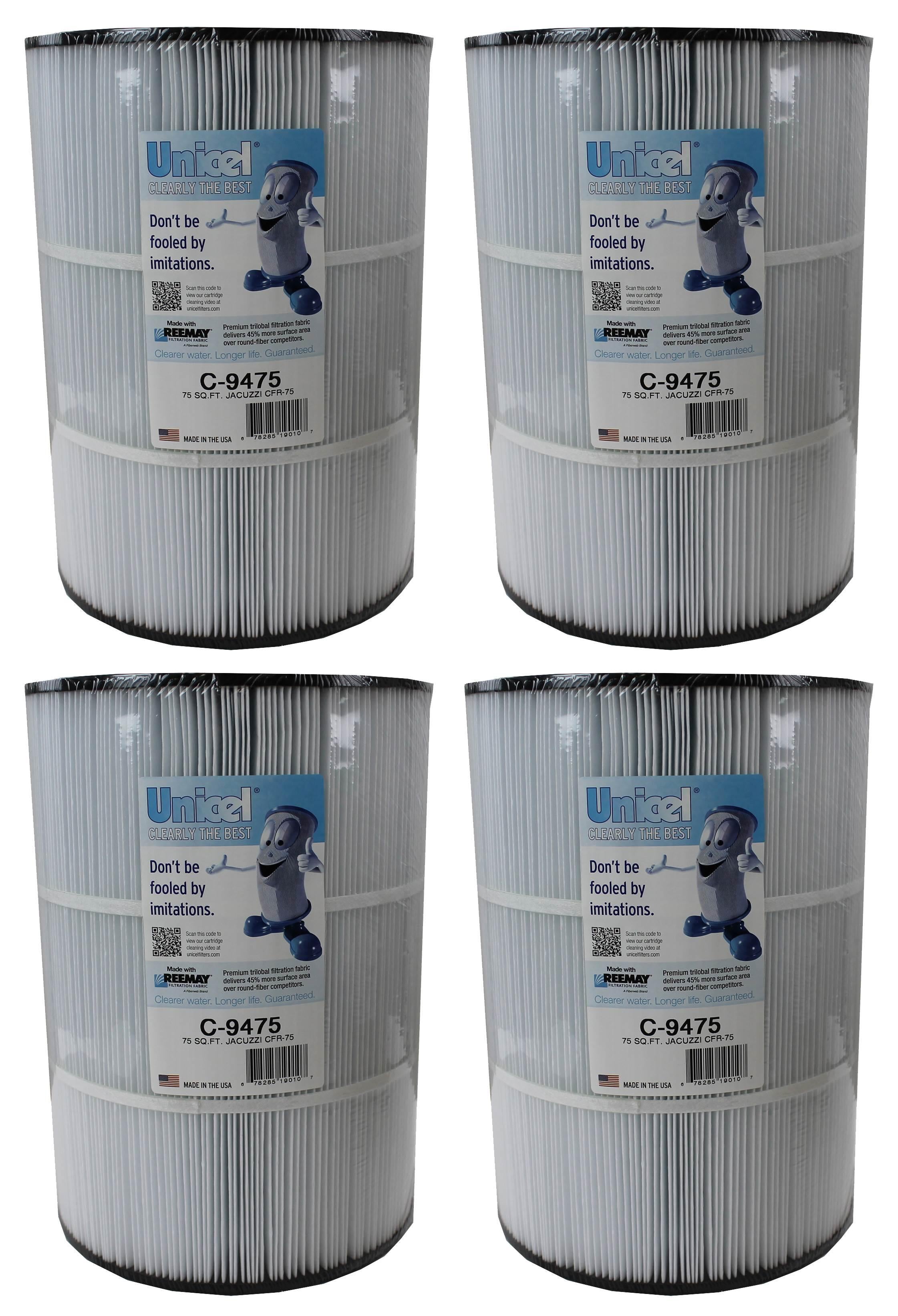 4) new unicel c-9475 pool spa cfr 75 sq ft filter cartridges element pj75-4