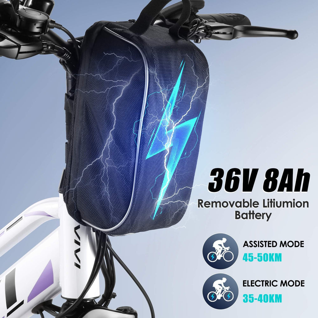 VIVI 26" Electric Bike, 350W City E-Bike, Adults Ebike with Removable 36V/8Ah Lithium-ion Battery, Max Speed 20MPH, Professional 7 Speed Commuter Bike