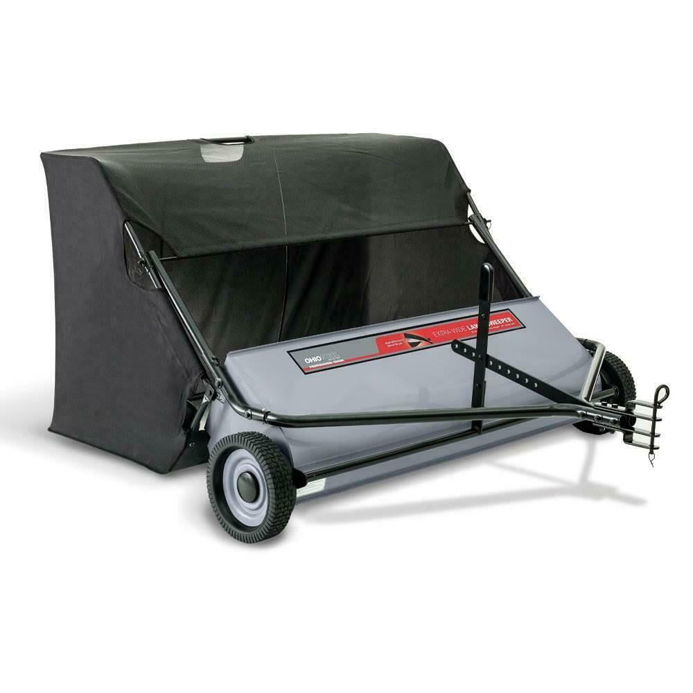 Tow Pull Behind Lawn Sweeper Leaf Yard Ohio Steel 50" Inch 26 Cu. Ft. Collector