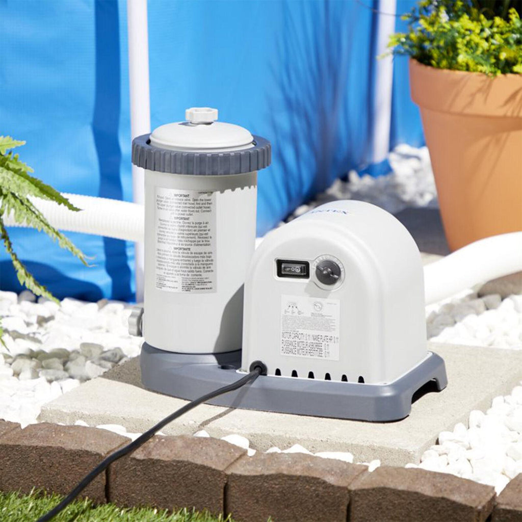 intex 28635eg 1500 gph easy set above ground swimming pool pump filter system