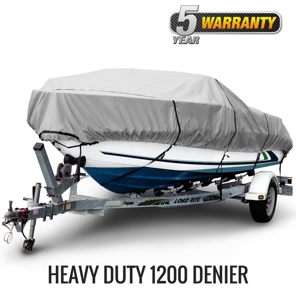 Sportsman 1200 Denier 18 ft. to 20 ft. (Beam Width to 106 in.) Gray Center Console V-Hull Boat Cover Size BTCCV-5