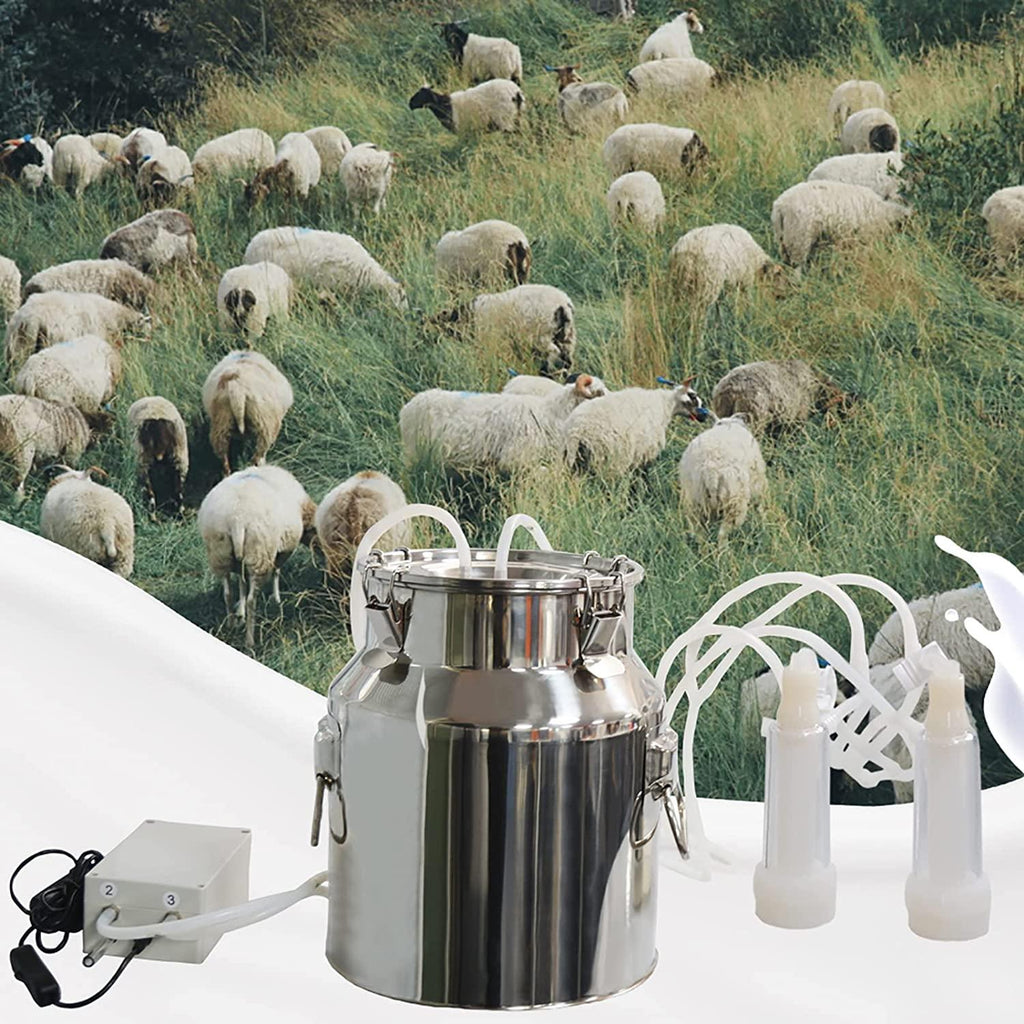 tehongmai 14l electric milking machine for goats, automatic portable pulse breast pump, single bucket piston vacuum pulsation mini household milking machine, goat milking supplies
