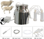 tehongmai 14l electric milking machine for goats, automatic portable pulse breast pump, single bucket piston vacuum pulsation mini household milking machine, goat milking supplies