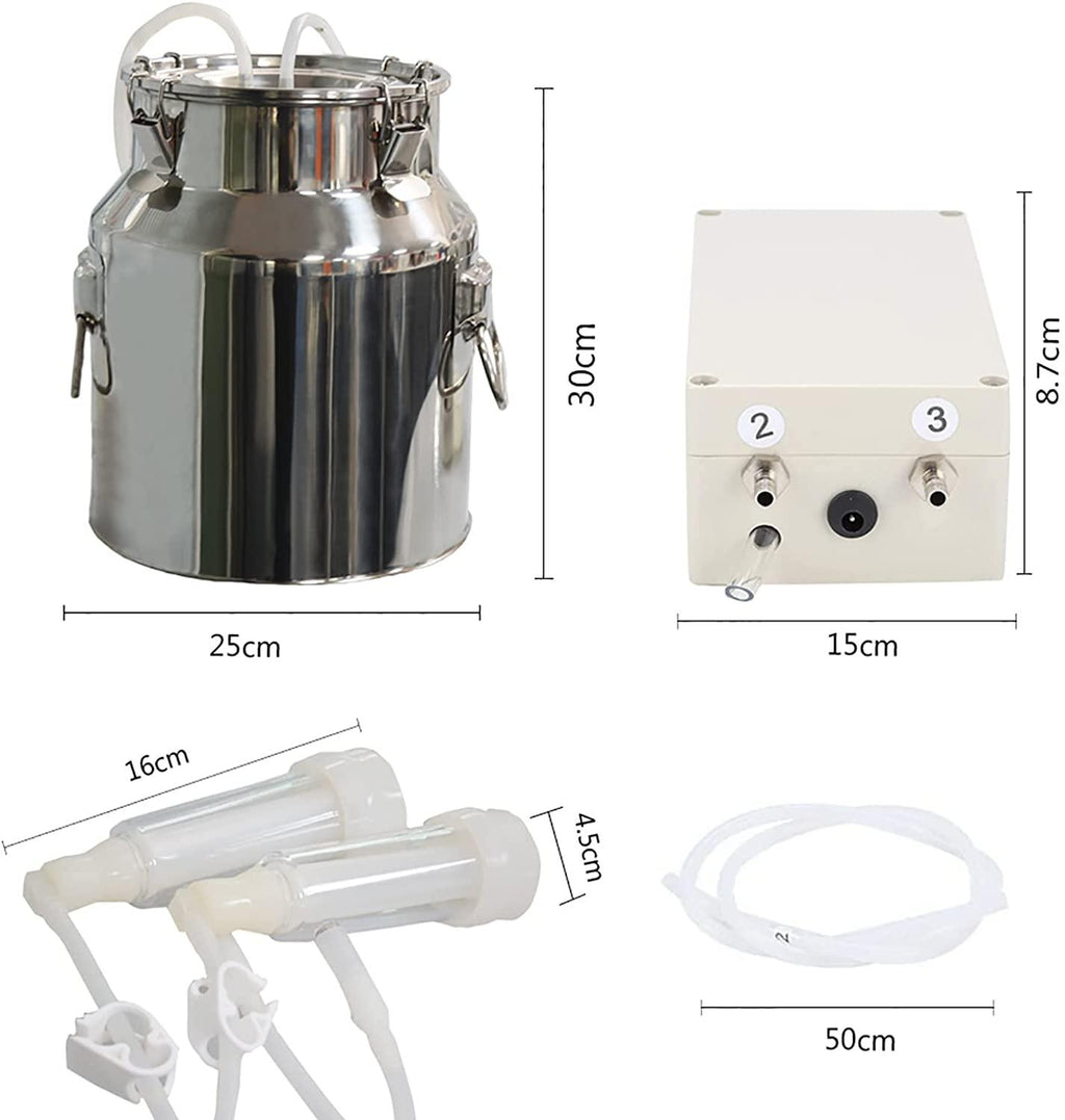 tehongmai 14l electric milking machine for goats, automatic portable pulse breast pump, single bucket piston vacuum pulsation mini household milking machine, goat milking supplies