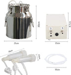 tehongmai 14l electric milking machine for goats, automatic portable pulse breast pump, single bucket piston vacuum pulsation mini household milking machine, goat milking supplies