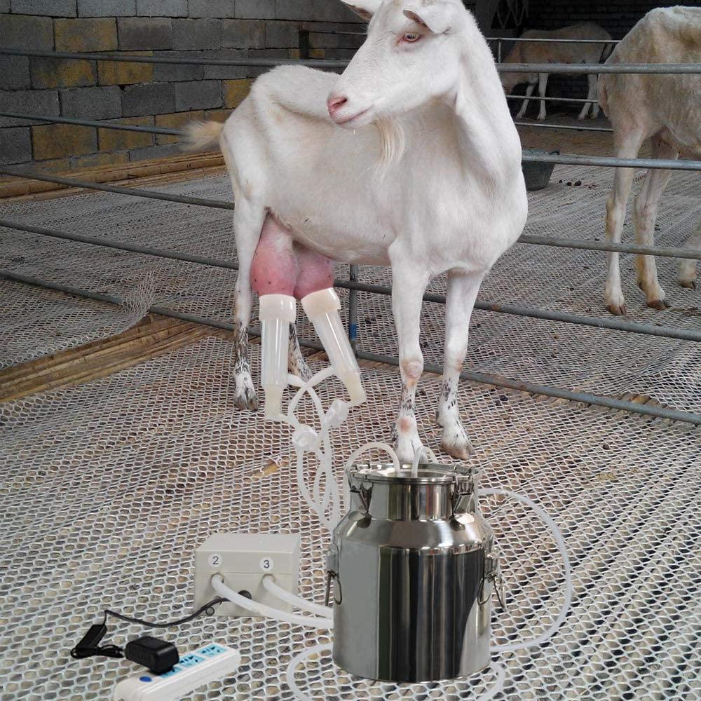tehongmai 14l electric milking machine for goats, automatic portable pulse breast pump, single bucket piston vacuum pulsation mini household milking machine, goat milking supplies