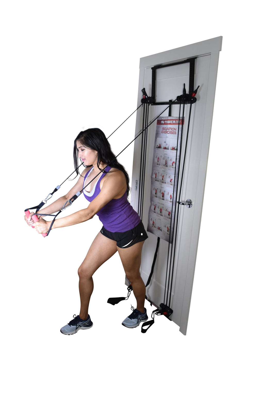 Tower 200 Door Gym Full Body Home Gym Exercise Fitness Workout System Strength Training including Straight Resistance Bar, DVD, Exercise Chart