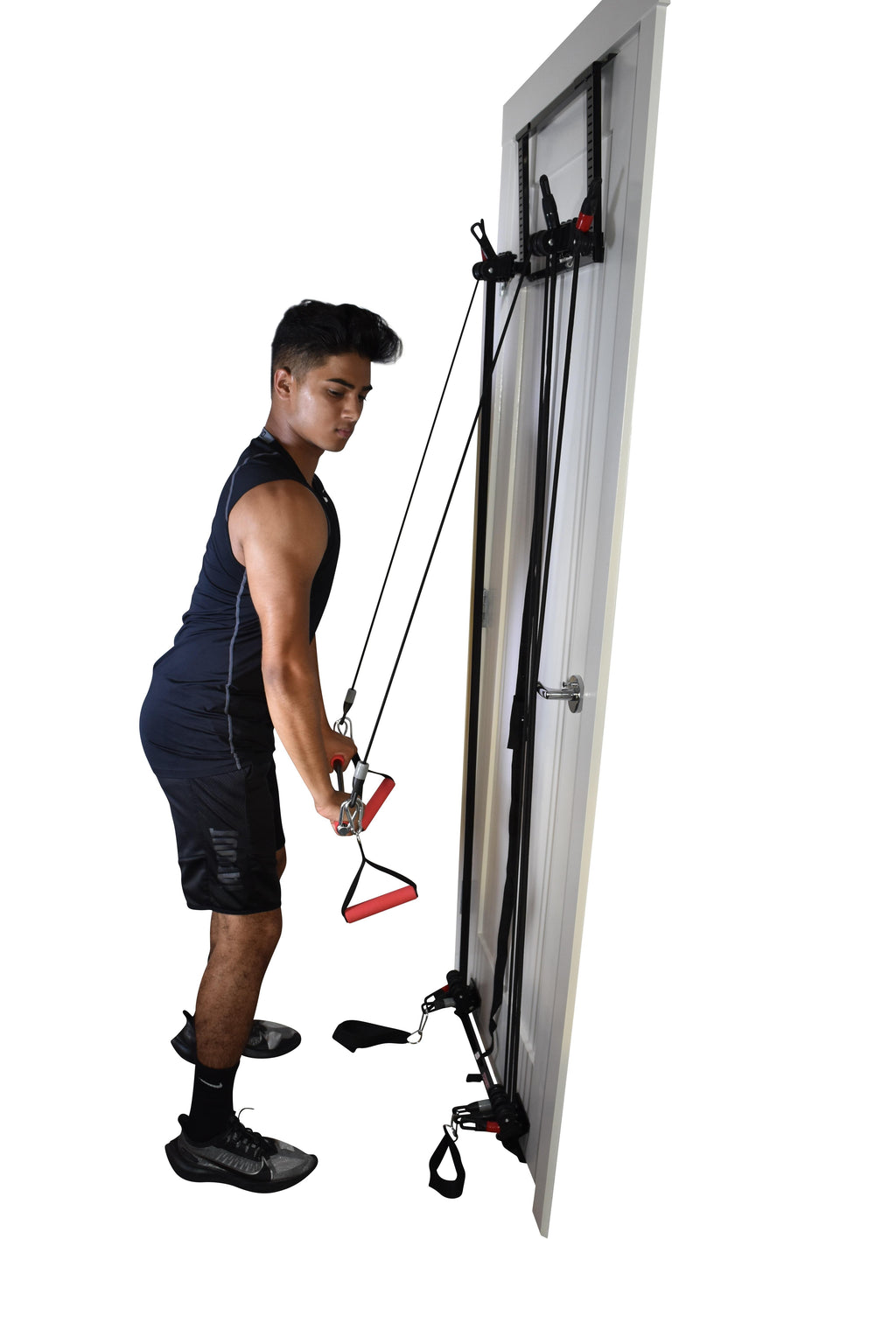Tower 200 Door Gym Full Body Home Gym Exercise Fitness Workout System Strength Training including Straight Resistance Bar, DVD, Exercise Chart