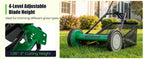 Manual Lawn Mower, 14 Inch 5-Blade Walk-Behind Cordless Grass Cutter with 7 Gallon Removable Grass Collect Bag, Adjustable Cutting Heights, Push Reel Lawn Mower for Yard, Garden