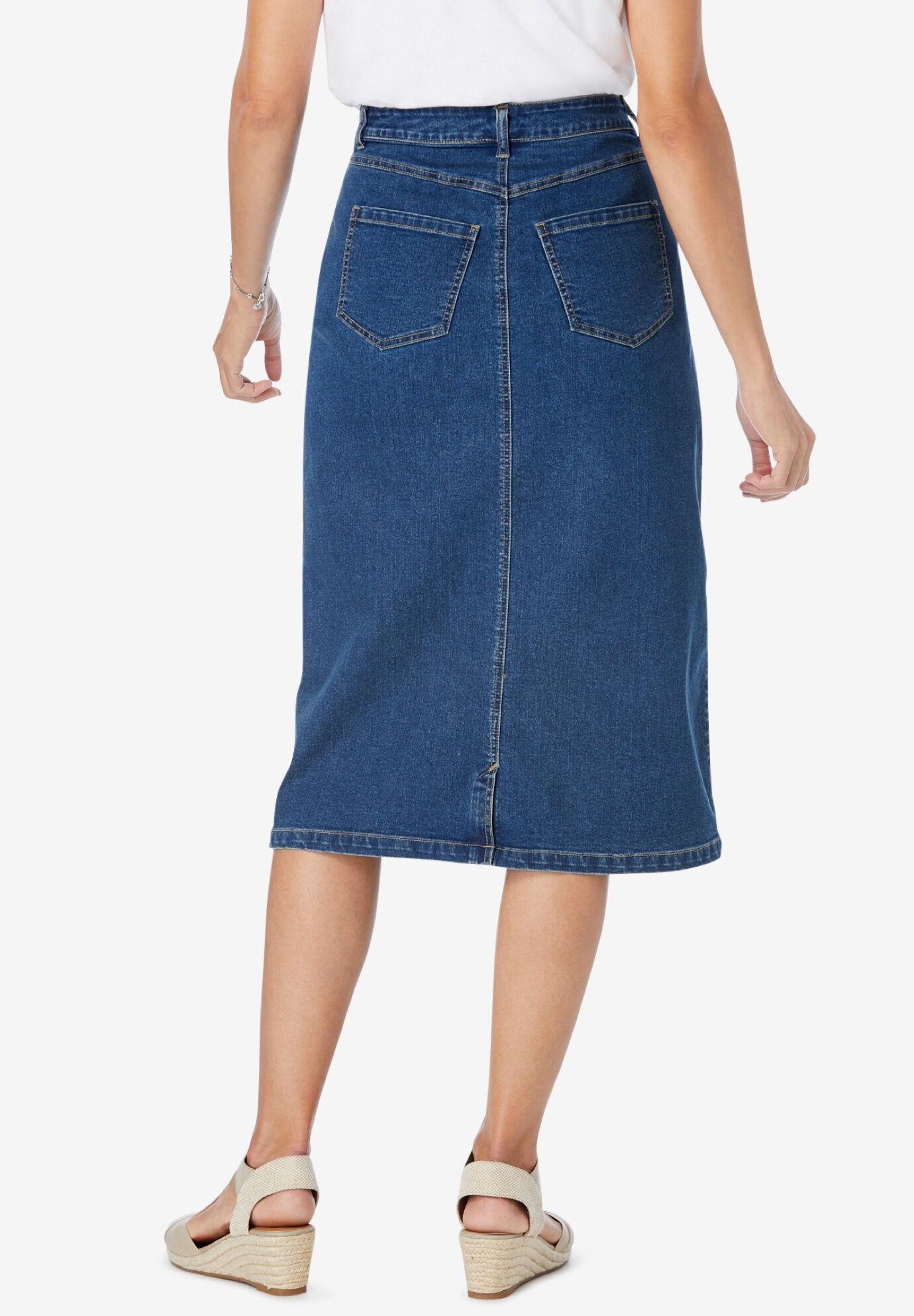 stretch jean skirt