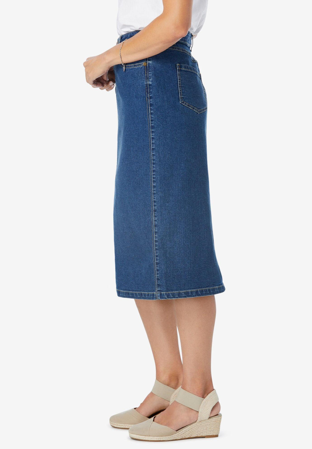 stretch jean skirt