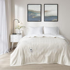 Gracie MIlls Polyester and Cotton Fleece to Sherpa Heated Blanket ST54-0107