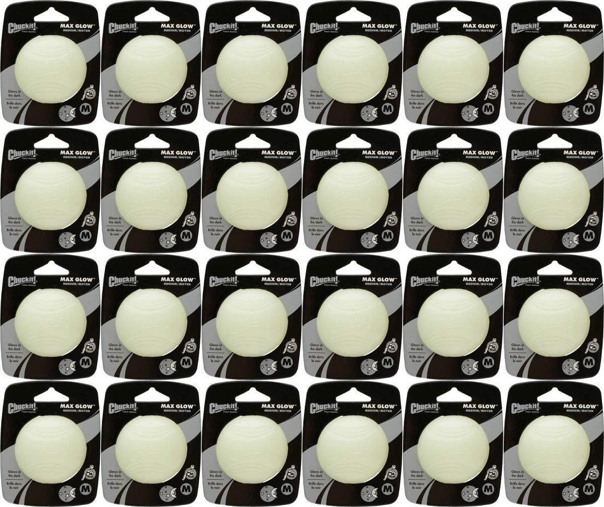 Chuckit! Max Glow Ball Dog Toy, Medium, 24 Pack