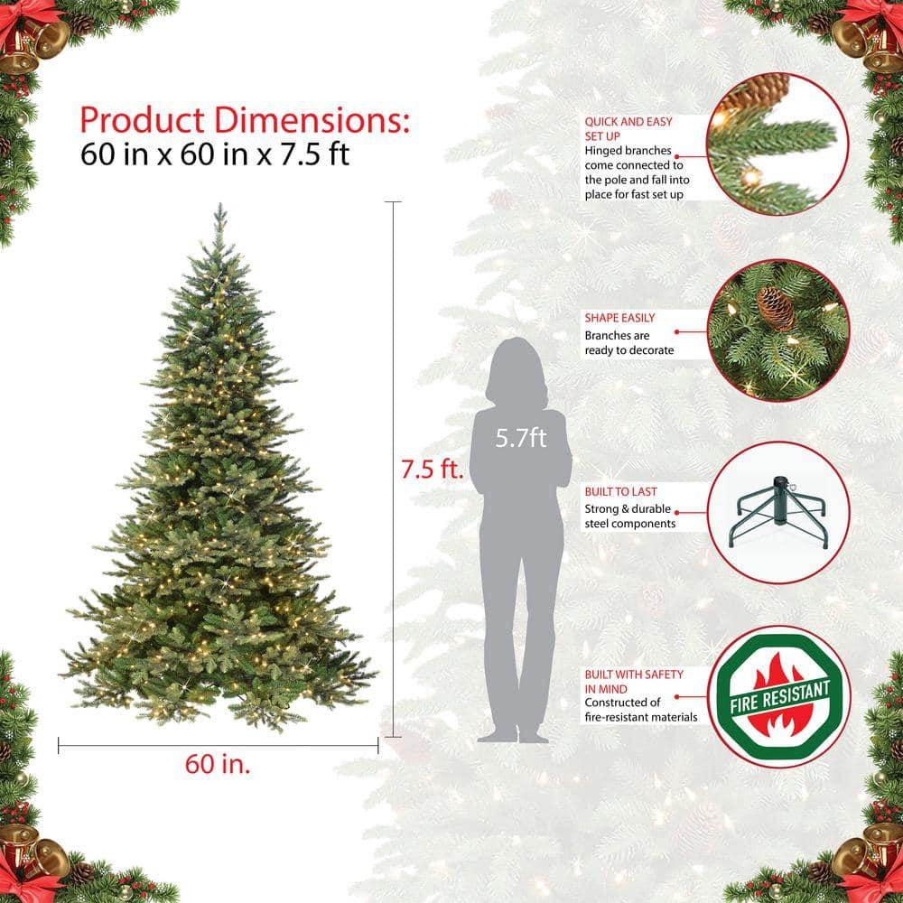 New 7.5 ft. Royal Majestic Douglas Fir Downswept Tree with Real Life Molded Tips and Sure-Lit Pole with 800 Clear Lights