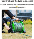 HTTJDY Outdoor Product Automatic Hose Storage Rack, Garden Watering Tool with Adjustable Nozzle, Automatic Hose Reel Rack That Can Be Wall-mounted, Used for Garden, Lawn Irrigation, Car Washing Cleani