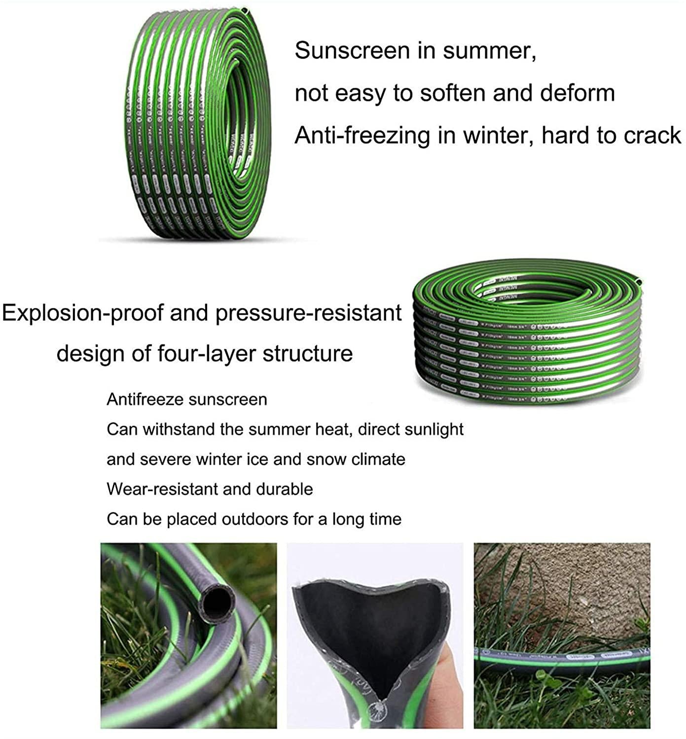 HTTJDY Outdoor Product Automatic Hose Storage Rack, Garden Watering Tool with Adjustable Nozzle, Automatic Hose Reel Rack That Can Be Wall-mounted, Used for Garden, Lawn Irrigation, Car Washing Cleani