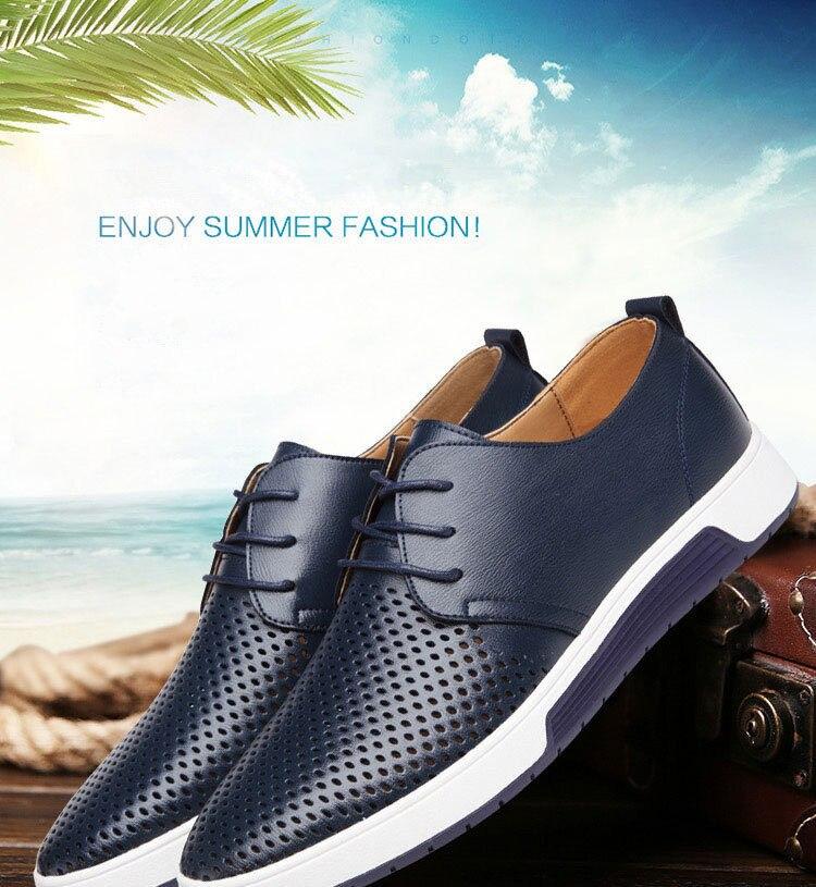 ng Autumn Leather Casual Fashion Breathable Holes Leisure Shoes