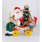 Karen Didion Originals Lighted Merry Christmas Wagon Santa Figurine, 20 Inches