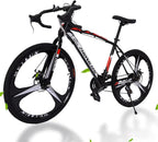 26 Inch Bikes 21 Speed Road Bike 700C Wheels Road Bicycle Dual Disc Brake Bicycles for Men and Women Black.