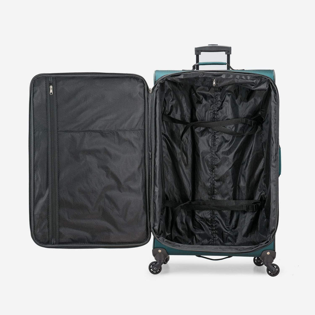 Aviron Bay Expandable Softside Luggage with Spinner Wheels, Teal, Checked-Large 31-Inch