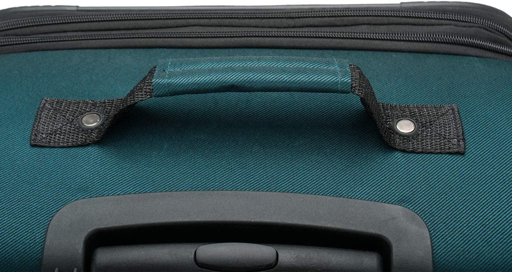 Aviron Bay Expandable Softside Luggage with Spinner Wheels, Teal, Checked-Large 31-Inch