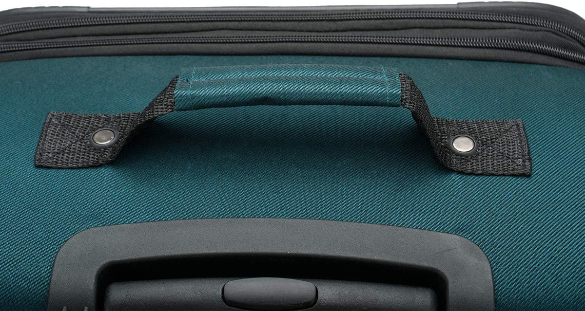 Aviron Bay Expandable Softside Luggage with Spinner Wheels, Teal, Checked-Large 31-Inch