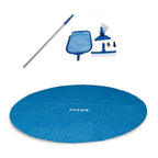 18 Ft Round Easy Solar Cover and Maintenance Kit w/ Vacuum Skimmer &amp; Pole