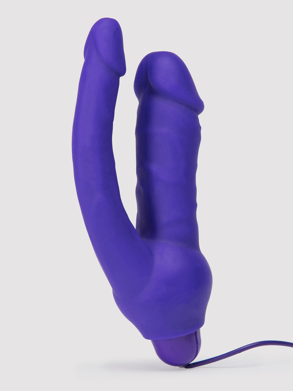 Double O Heaven 10 Function Vibrating Silicone Double Penetration Dildo, Purple