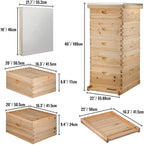 mechanical tools bees box wooden kit bee nest beekeeping equipment beekeeper tool for bee hive supply nest frame with metal roof heavy tools (color : 10 frame 5 layer)