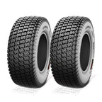 FALABELLA (2-Pcs) 24X9.50-12 6-PLY LRC Lawn Mower 24x9.5x12 Riding Machine Golf Carts 24x9.5-12 Turf Equipment &amp; Tractors Tires, Heavy Duty Turf-King, Color Sidewall