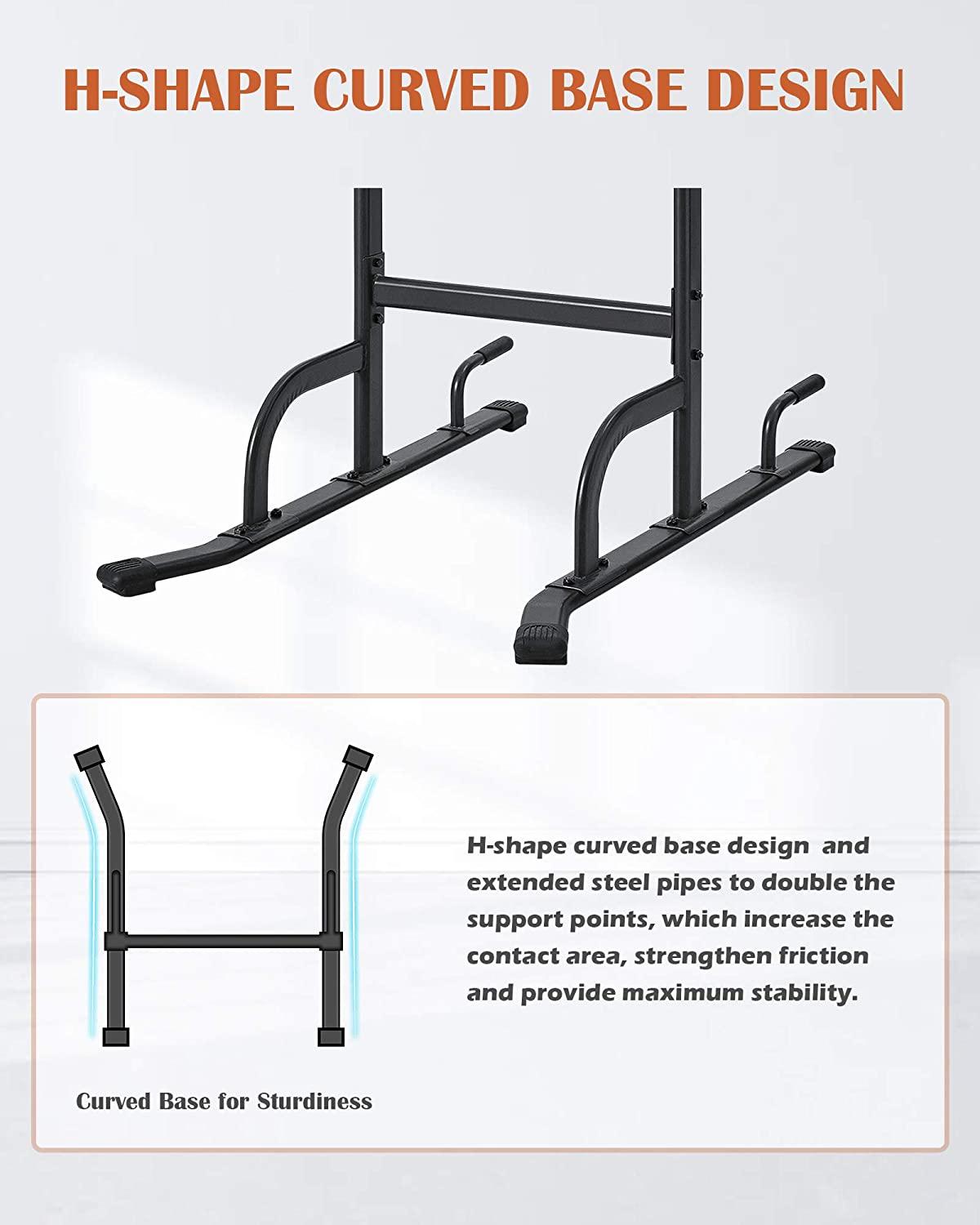 MaxKare 4 Level Adjustable Power Tower Workout Dip Stand  for Home Gym-Version
