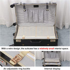 Luggage Set, Trunk Style Suitcase with Wheels, 2-Piece Hardside Luggage and Beauty Case Set (Black, 26"+12")