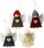 JJKFQ 4PS Christmas Tree Angel Doll Plush Toy Cute Angel Doll Plush Angel Pendant Hanging Pendant for Holiday Christmas Decoration