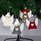 JJKFQ 4PS Christmas Tree Angel Doll Plush Toy Cute Angel Doll Plush Angel Pendant Hanging Pendant for Holiday Christmas Decoration