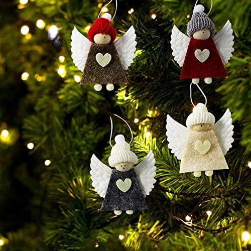 JJKFQ 4PS Christmas Tree Angel Doll Plush Toy Cute Angel Doll Plush Angel Pendant Hanging Pendant for Holiday Christmas Decoration