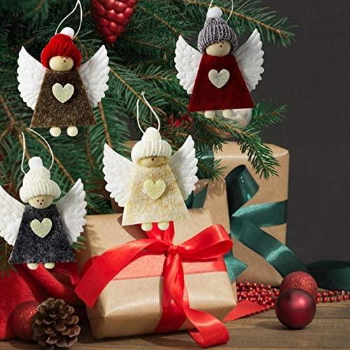 JJKFQ 4PS Christmas Tree Angel Doll Plush Toy Cute Angel Doll Plush Angel Pendant Hanging Pendant for Holiday Christmas Decoration