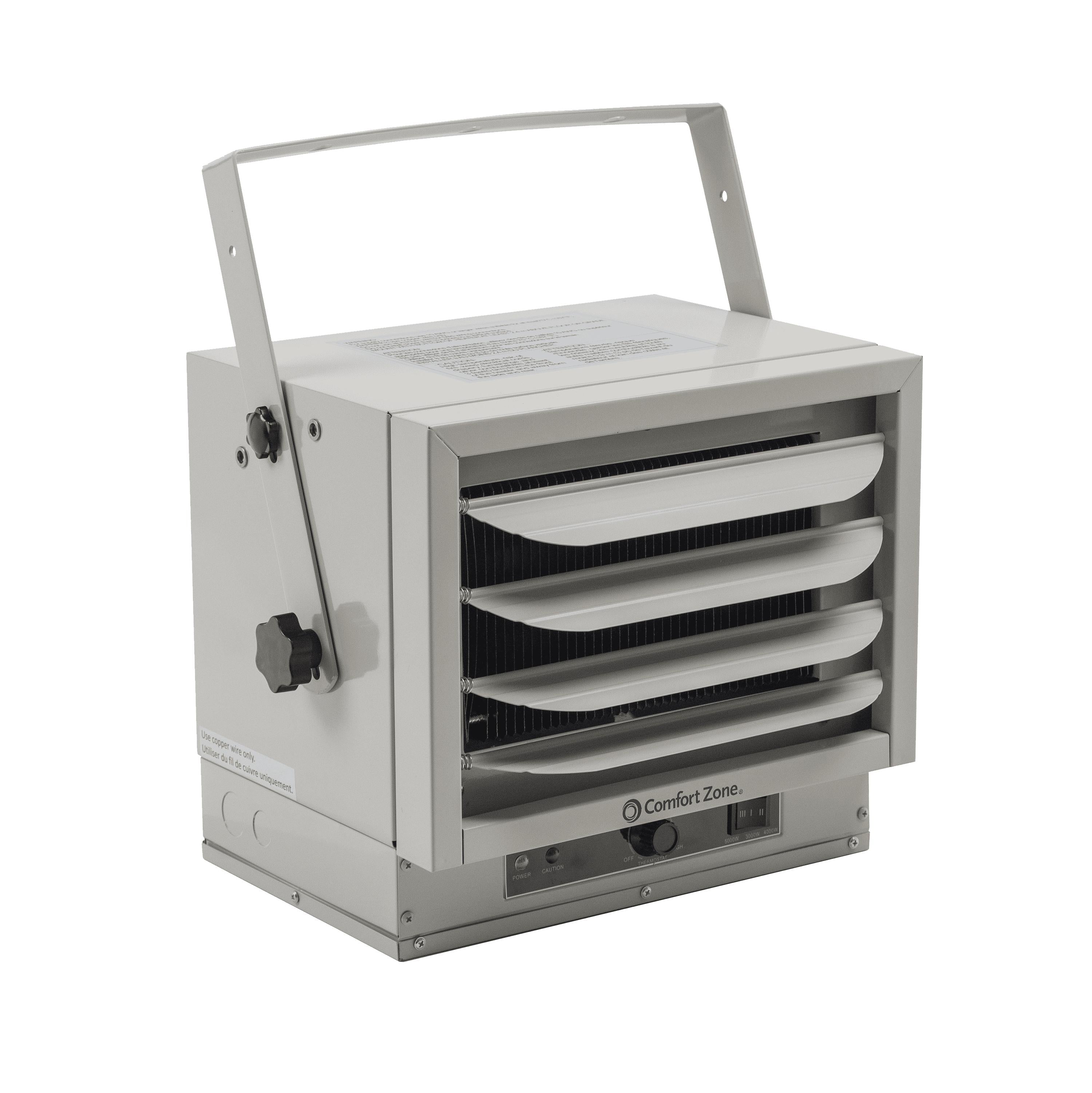 Comfort Zone 5,000W,Electric, Ceiling-Mounted, 3-Setting, Fan-Forced Industrial Heater, Grey